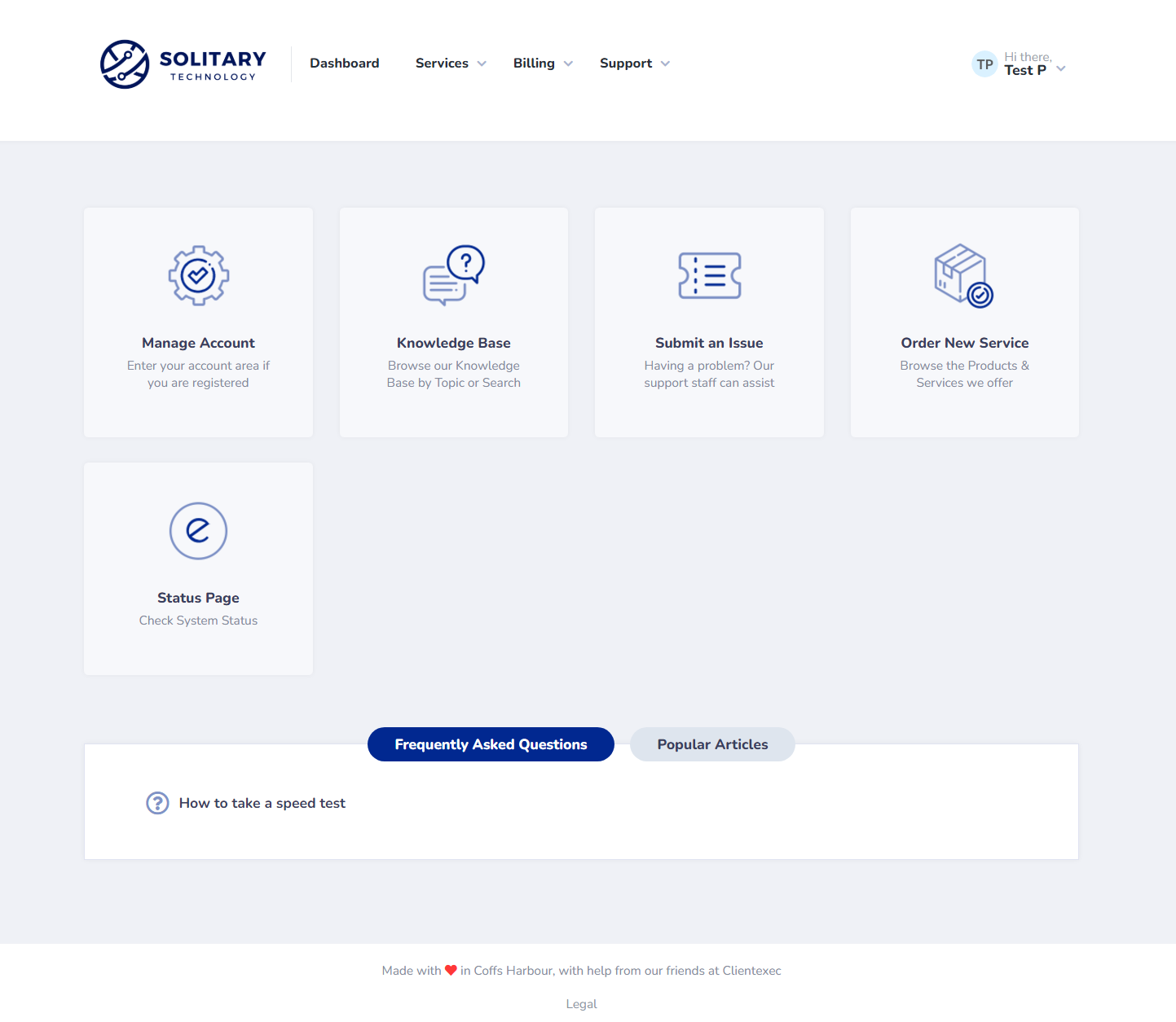 Navigate to the client portal