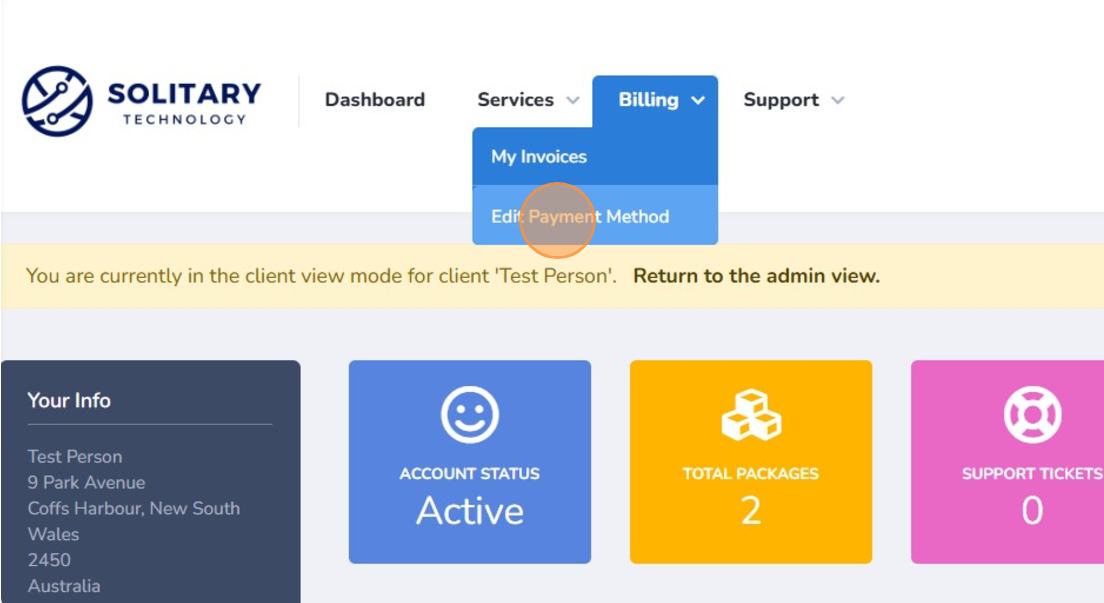 Navigate to the client portal